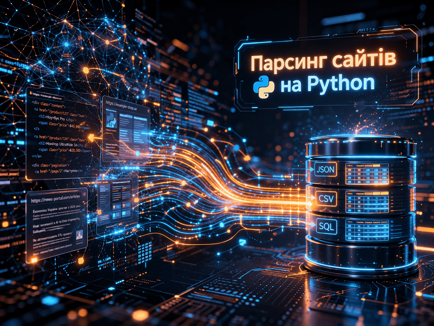 Веб-скрапінг та парсинг сайтів на Python: візуалізація витягування даних з HTML-коду
